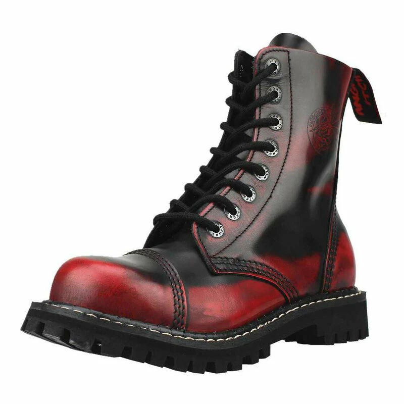 Angry Itch Bottes En Cuir - 8-Hole Ranger Rub-Off Red 3 Angry Itch Bottes En Cuir - 8-Hole Ranger Rub-Off Red