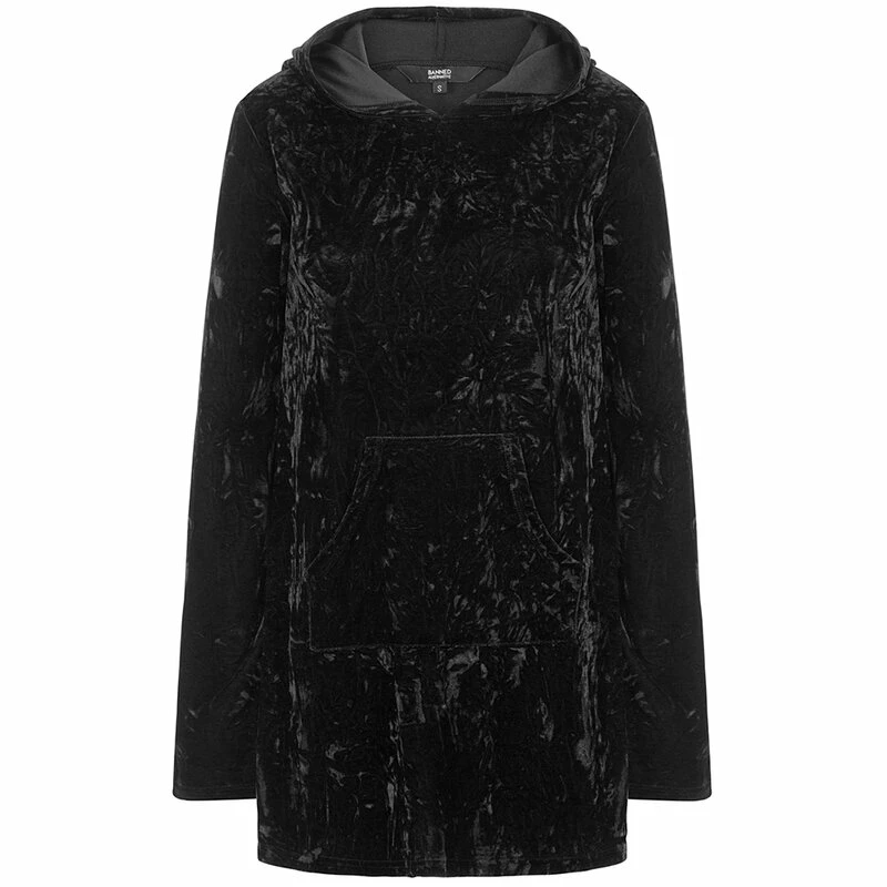 Banned Velvet Hoodie - Minimal Goth Hoodie 3 Banned Velvet Hoodie - Minimal Goth Hoodie