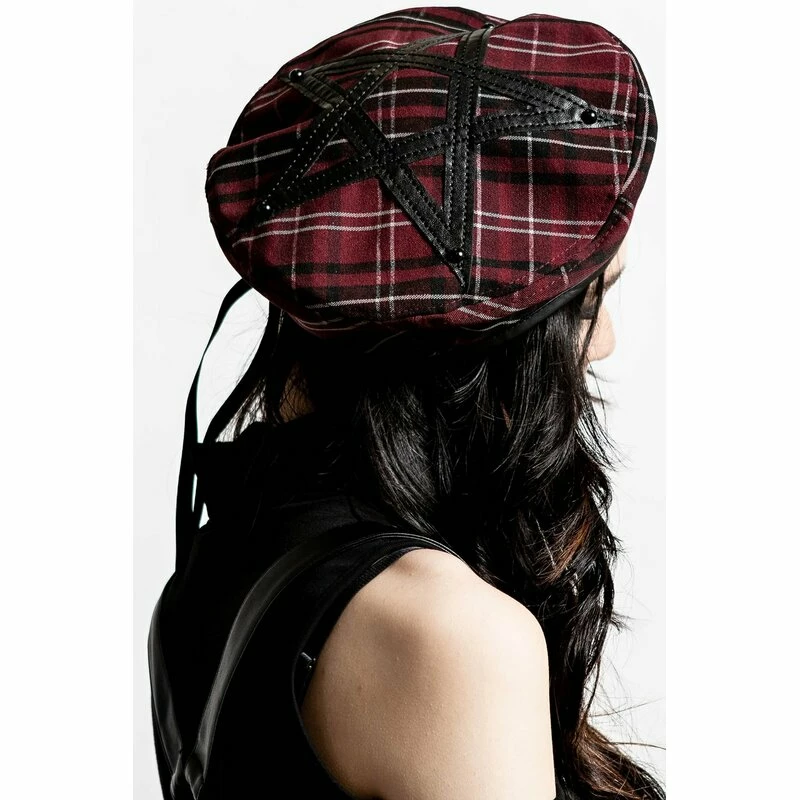 Béret Killstar - Dark Fate Blood Tartan 3 Béret Killstar - Dark Fate Blood Tartan