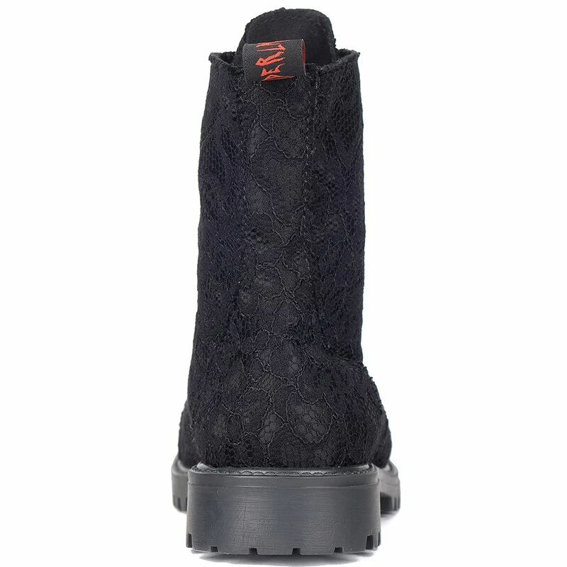 Bottes De Saignement Avec Dentelle - Dentelle 8 Yeux Noir 5 Bottes De Saignement Avec Dentelle - Dentelle 8 Yeux Noir – Image 3