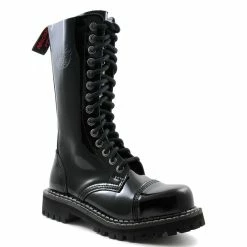 Bottes En Cuir Verni Angry Itch - 14-Ranger Noir