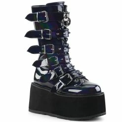 Bottes à Plateforme Demonia - Damned-225 Black Holo