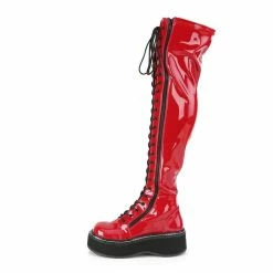 Bottes à Plateforme Demonia - Emily-375 Rouge -Hoodies & Sweatshirts Soldes bottes r plateforme demonia emily 375 rouge3