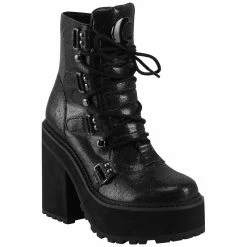 Bottes à Plateforme Killstar - Broom Rider Platform Glitter Noir -Hoodies & Sweatshirts Soldes bottes r plateforme killstar broom rider platform glitter noir4