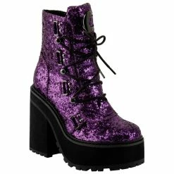 Bottes à Plateforme Killstar - Broom Rider Platform Glitter Violet -Hoodies & Sweatshirts Soldes bottes r plateforme killstar broom rider platform glitter violet4
