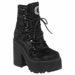 Bottes à Plateforme Killstar - Broom Rider Velvet Platform Boots -Hoodies & Sweatshirts Soldes bottes r plateforme killstar broom rider velvet platform boots5