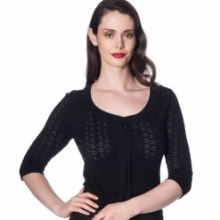 Dancing Days Vintage Sweater - 50s Pointelle Noir