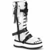 Demonia Bottes à Plateforme - Slacker-260 Blanc -Hoodies & Sweatshirts Soldes demonia bottes r plateforme slacker 260 blanc