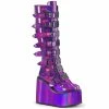 Demonia Bottes à Plateforme - Swing-815 Purple Holo -Hoodies & Sweatshirts Soldes demonia bottes r plateforme swing 815 purple holo