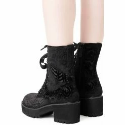 Killstar Combat Boots - Heather -Hoodies & Sweatshirts Soldes killstar combat boots heather 23