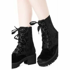 Killstar Combat Boots - Heather -Hoodies & Sweatshirts Soldes killstar combat boots heather 25