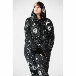 KILLSTAR Crop Hoodie - Galaxy -Hoodies & Sweatshirts Soldes killstar crop hoodie galaxy 26