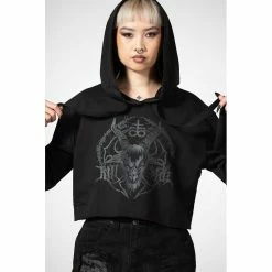 KILLSTAR Crop Hoodie - Lost It -Hoodies & Sweatshirts Soldes killstar crop hoodie lost it 24