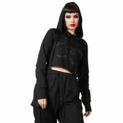 KILLSTAR Crop Hoodie - Ultraviolet 7 KILLSTAR Crop Hoodie - Ultraviolet -Hoodies & Sweatshirts Soldes killstar crop hoodie ultraviolet 23