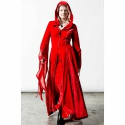 Killstar Duster - Dark Descent Scarlet -Hoodies & Sweatshirts Soldes killstar duster dark descent scarlet 24