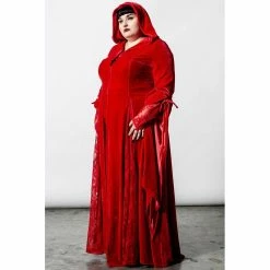 Killstar Duster - Dark Descent Scarlet -Hoodies & Sweatshirts Soldes killstar duster dark descent scarlet 26