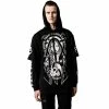 Killstar Haut à Capuche - Trouble Hooded Layer Top -Hoodies & Sweatshirts Soldes killstar haut r capuche trouble hooded layer top
