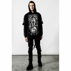 Killstar Haut à Capuche - Trouble Hooded Layer Top -Hoodies & Sweatshirts Soldes killstar haut r capuche trouble hooded layer top2
