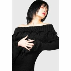 Hoodies & Sweatshirts Soldes -Hoodies & Sweatshirts Soldes killstar pull tricote aelfwine 12