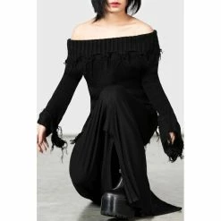 KILLSTAR Pull Tricoté - Aelfwine -Hoodies & Sweatshirts Soldes killstar pull tricote aelfwine 13