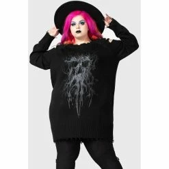 KILLSTAR Pull Tricoté - Apparitions -Hoodies & Sweatshirts Soldes killstar pull tricote apparitions5