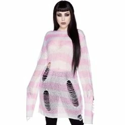 Killstar Pull Tricoté - Marshmallow -Hoodies & Sweatshirts Soldes killstar pull tricote marshmallow5