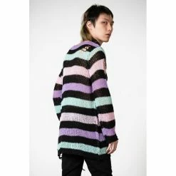 KILLSTAR Pull Tricoté - Pastel Punk -Hoodies & Sweatshirts Soldes killstar pull tricote pastel punk4