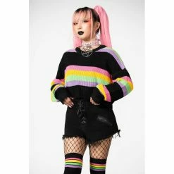Killstar Pull Tricoté - Regenboden -Hoodies & Sweatshirts Soldes killstar pull tricote regenboden3