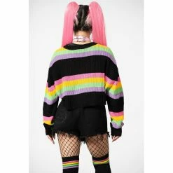 Killstar Pull Tricoté - Regenboden -Hoodies & Sweatshirts Soldes killstar pull tricote regenboden4