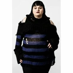 Killstar Pull Tricoté - Sapphire -Hoodies & Sweatshirts Soldes killstar pull tricote sapphire6