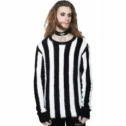 Killstar Pull Tricoté - Stripe Me Down -Hoodies & Sweatshirts Soldes killstar pull tricote stripe me down3