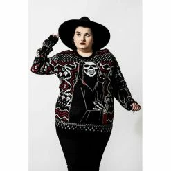 Killstar Pull Tricoté Unisexe - Catmas -Hoodies & Sweatshirts Soldes killstar pull tricote unisexe catmas2