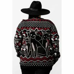 Killstar Pull Tricoté Unisexe - Catmas -Hoodies & Sweatshirts Soldes killstar pull tricote unisexe catmas3