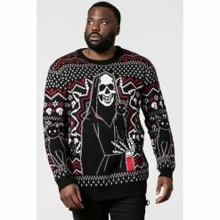 Killstar Pull Tricoté Unisexe - Catmas -Hoodies & Sweatshirts Soldes killstar pull tricote unisexe catmas4