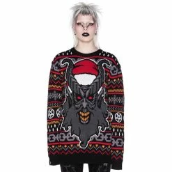 Killstar Pull Tricoté Unisexe - Hail Santa -Hoodies & Sweatshirts Soldes killstar pull tricote unisexe hail santa4