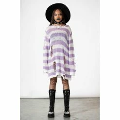 KILLSTAR Pull Tricoté - Viola -Hoodies & Sweatshirts Soldes killstar pull tricote viola2