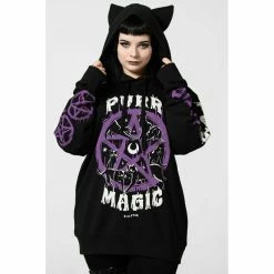 Killstar Sweat à Capuche - Purr Magic Kitty Hoodie -Hoodies & Sweatshirts Soldes killstar sweat r capuche purr magic kitty hoodie4