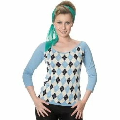 Pull En Maille Vintage Dancing Days - Great Heights Bleu
