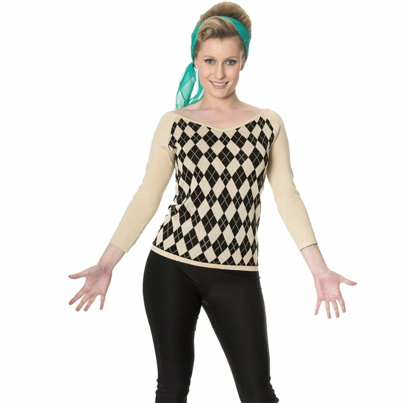 Pull En Tricot Vintage Dancing Days - Beige Great Heights 3 Pull En Tricot Vintage Dancing Days - Beige Great Heights