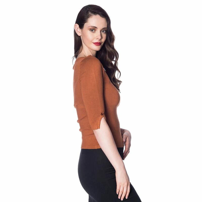 Pull Femme Vintage Banned - Pull Addicted Marron 4 Pull Femme Vintage Banned - Pull Addicted Marron – Image 2