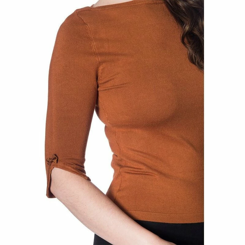 Pull Femme Vintage Banned - Pull Addicted Marron 6 Pull Femme Vintage Banned - Pull Addicted Marron – Image 4