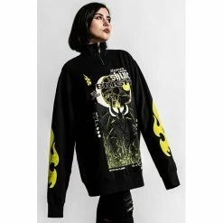 Pull Killstar - Shine Bright Track Jacket -Hoodies & Sweatshirts Soldes pull killstar shine bright track jacket5