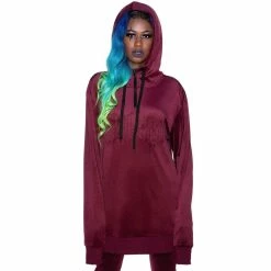 Sweat à Capuche Killstar - Fester Hoodie Bourgogne -Hoodies & Sweatshirts Soldes sweat r capuche killstar fester hoodie bourgogne4