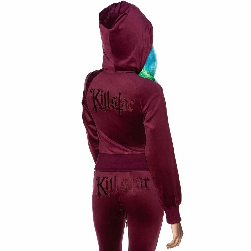 Sweat à Capuche Killstar - Just Crew-Sin Hoodie Bourgogne 4 Sweat à Capuche Killstar - Just Crew-Sin Hoodie Bourgogne – Image 2