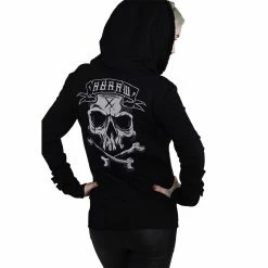 Veste à Capuche Femme Hyraw - Back2Noir Hoodie -Hoodies & Sweatshirts Soldes veste r capuche femme hyraw back2noir hoodie3